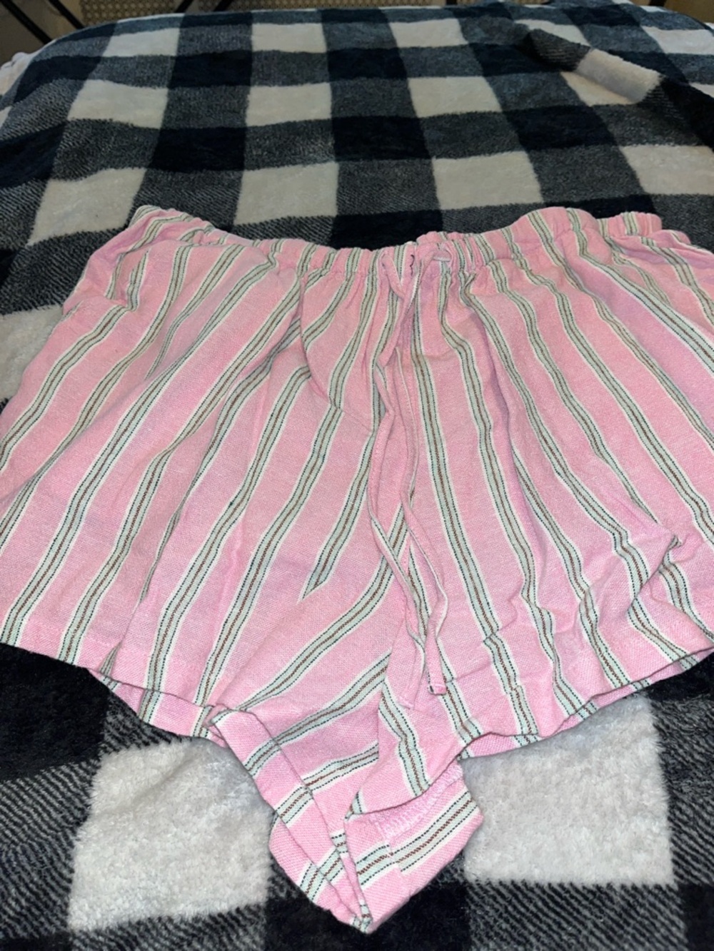 Aeropostale Pink Striped Drawstring Shorts